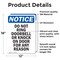 Signmission Do Not Ring Doorbell Or Knock OSHA Notice Sign, Vinyl Decal, 12in W x 18in L, 2PK OS-2PACK-NS-D-1218-V-11356 - alternate 2